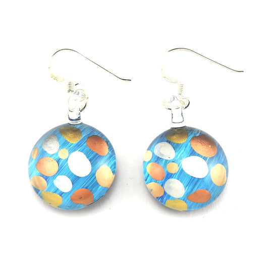 SWE568 - Blue Glass Diamond Drop Earring