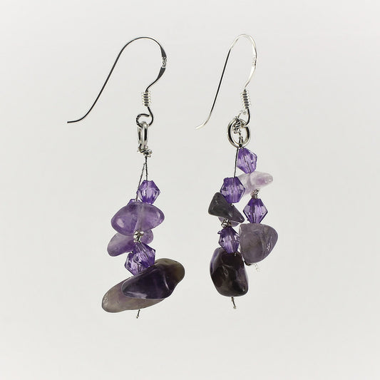 SWE0060AM - MIA - Amethyst Gemstone Drop Earrings