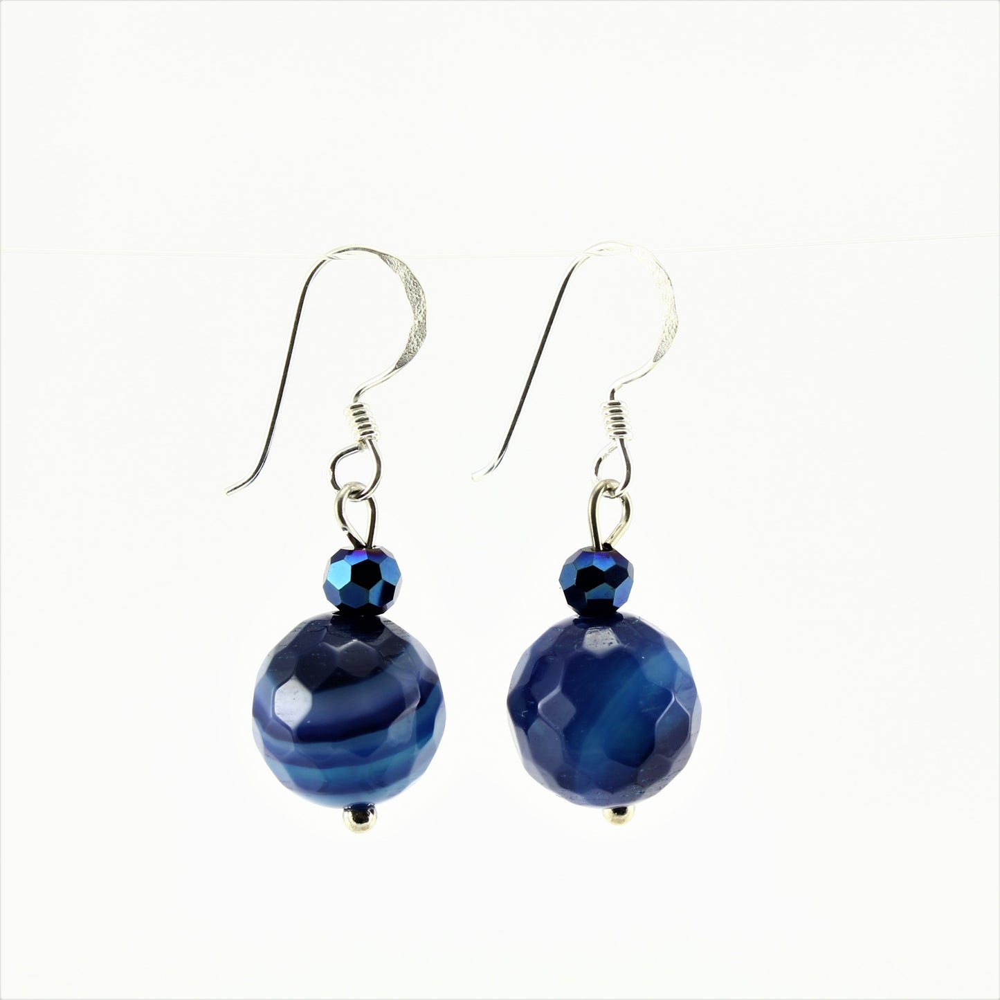 SWE0013BL - EMMA - Blue Agate Stone Drop Earrings
