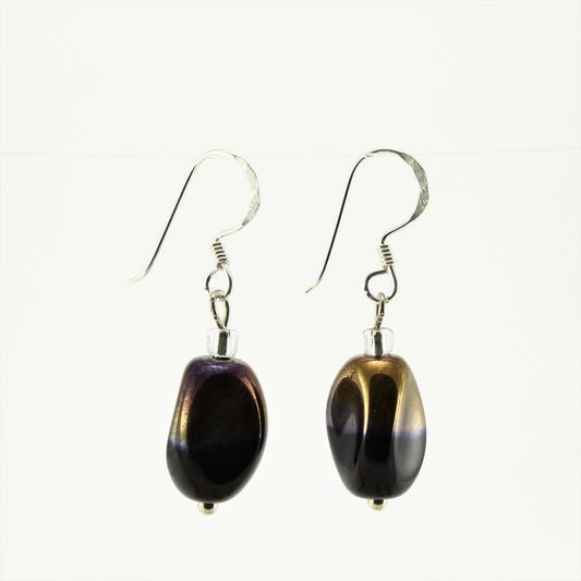 WSWE0029BK - ALICE - Black/Gold Glass Crystal Drop Earrings