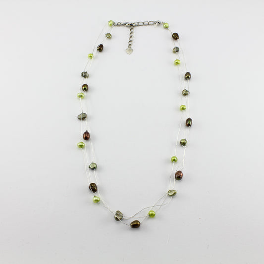 WSWN0050GN - MILLY - Olive Green Freshwater Pearl Necklace