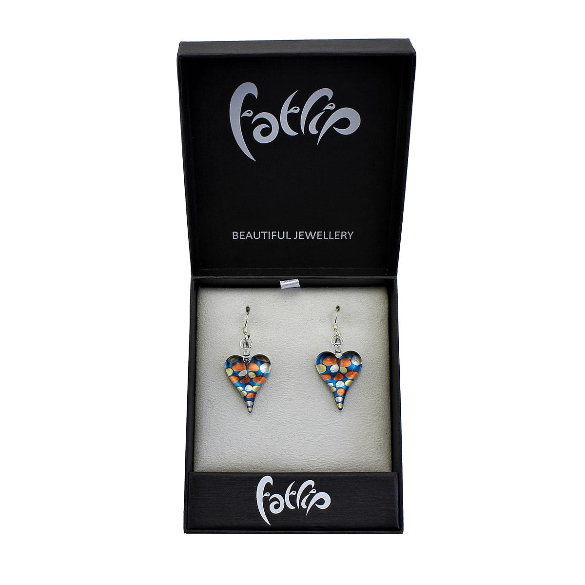 SWE555 - Blue Glass Heart Drop Earring
