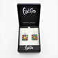 SWE596 - Square Multi Coloured Glass Earrings