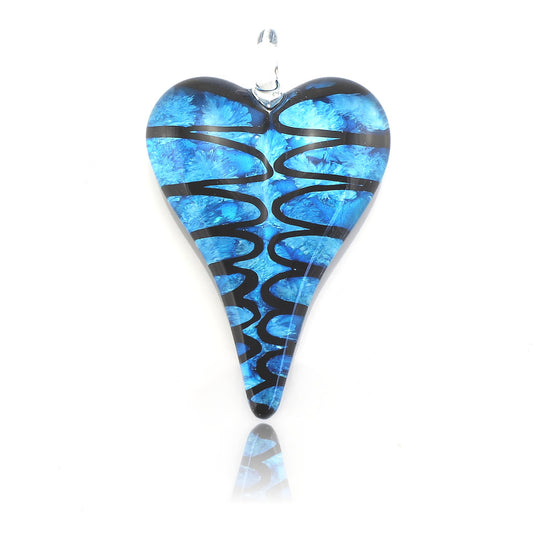 SWN553 - Blue Glass Heart Pendant Necklace