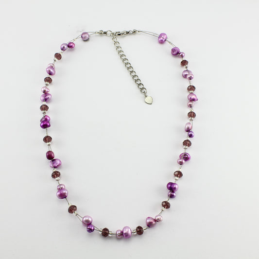 SWN0017PU - SOPHIE - Purple Freshwater Pearl Necklace