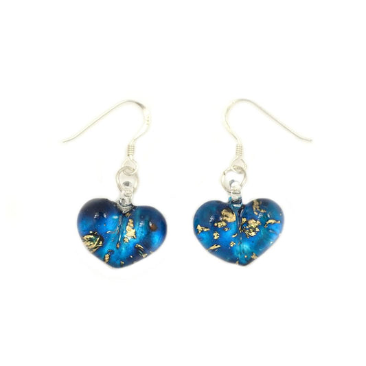 A beautiful hand-made lampwork glass earring individually painted. With sterling sliver hooks.