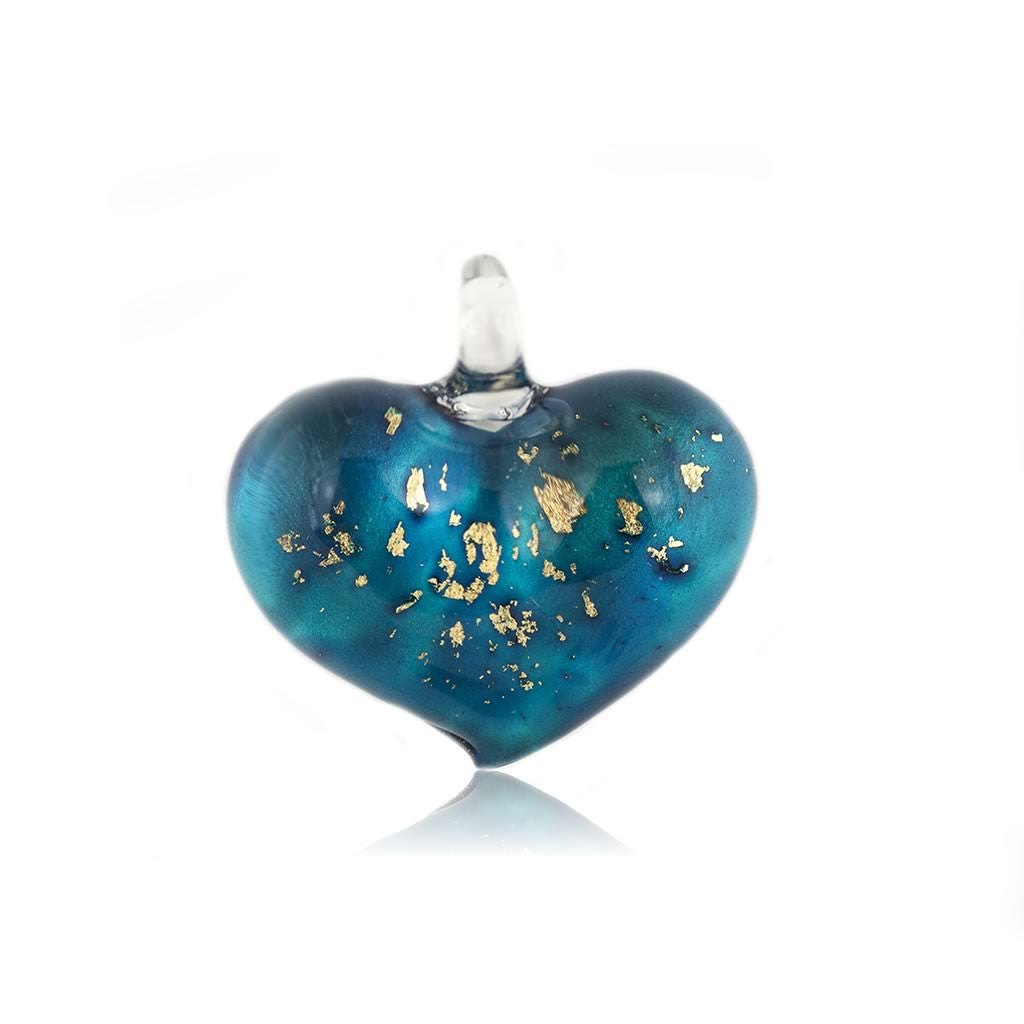 Blue glass pendant necklace deals