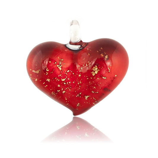 A beautiful hand-made lampwork glass pendant individually painted. Comes with a leather suede cord necklace.