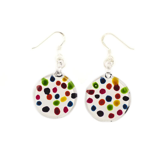 A beautiful hand-made lampwork glass earring individually painted. With sterling sliver hooks.