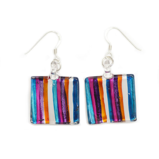 A beautiful hand-made lampwork glass earring individually painted. With sterling sliver hooks.
