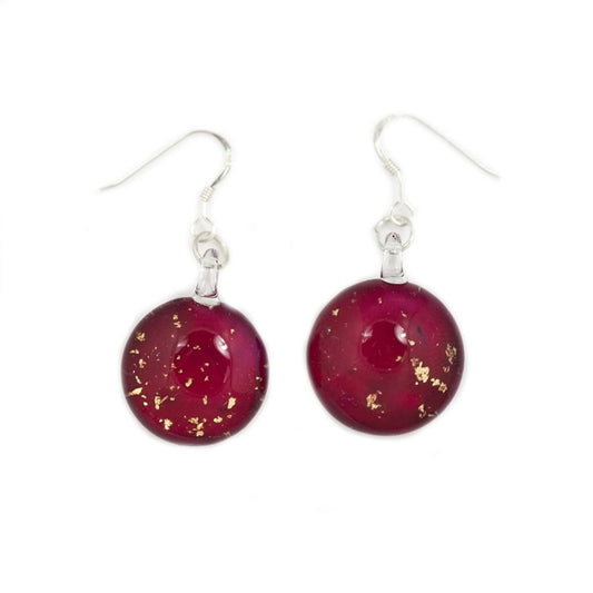 A beautiful hand-made lampwork glass earring individually painted. With sterling sliver hooks.