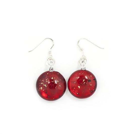 A beautiful hand-made lampwork glass earring individually painted. With sterling sliver hooks.