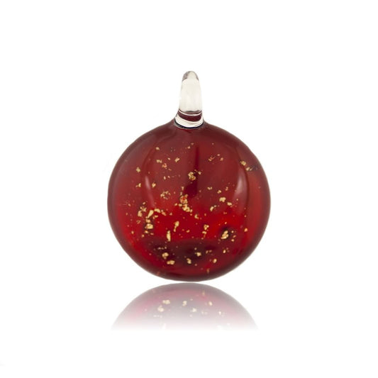 A beautiful hand-made lampwork glass pendant individually painted. Comes with a leather suede cord necklace.