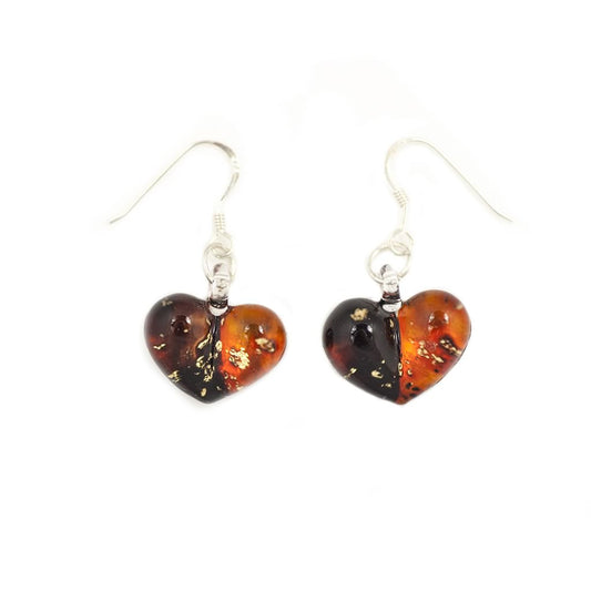 A beautiful hand-made lampwork glass earring individually painted. With sterling sliver hooks.