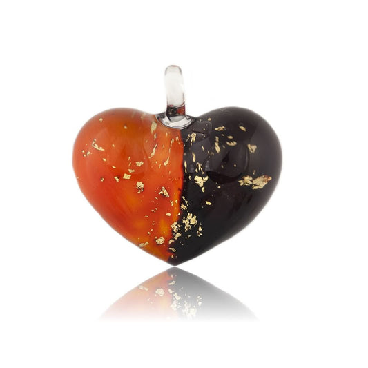 A beautiful hand-made lampwork glass pendant individually painted. Comes with a leather suede cord necklace.