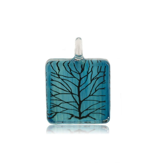A beautiful hand-made lampwork glass pendant individually painted. Comes with a leather suede cord necklace.