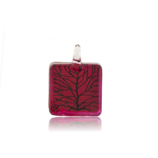 A beautiful hand-made lampwork glass pendant individually painted. Comes with a leather suede cord necklace.