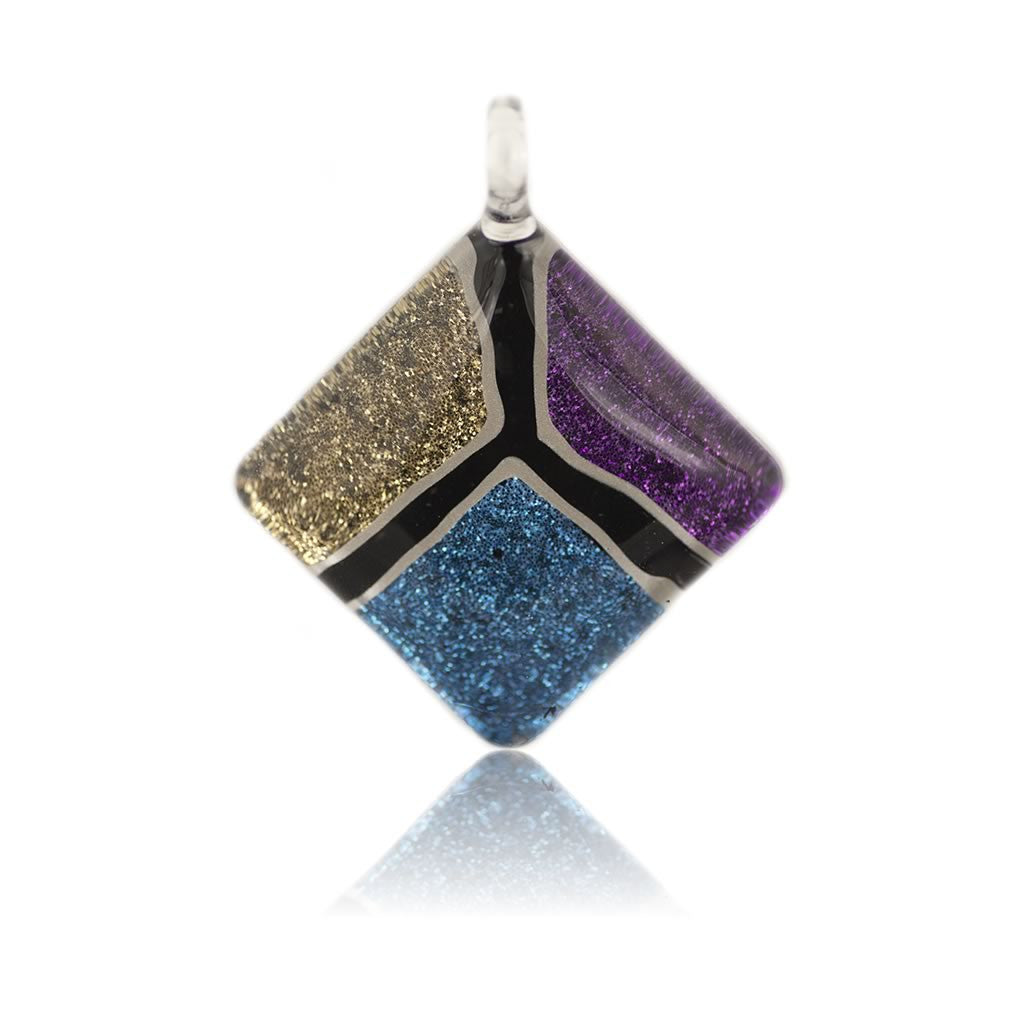 A beautiful hand-made lampwork glass pendant individually painted. Comes with a leather suede cord necklace.