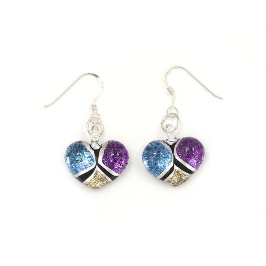 A beautiful hand-made lampwork glass earring individually painted. With sterling sliver hooks.