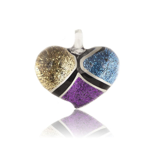 A beautiful hand-made lampwork glass pendant individually painted. Comes with a leather suede cord necklace.