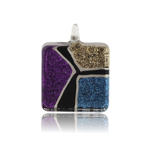 A beautiful hand-made lampwork glass pendant individually painted. Comes with a leather suede cord necklace.