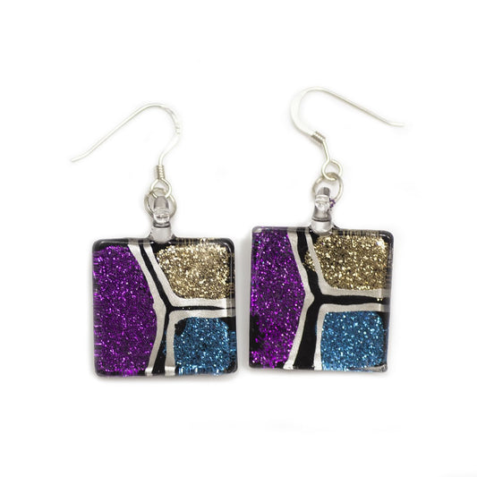 A beautiful hand-made lampwork glass earring individually painted. With sterling sliver hooks.