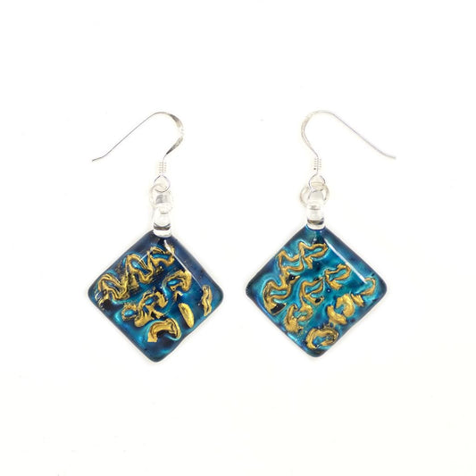 A beautiful hand-made lampwork glass earring individually painted. With sterling sliver hooks.