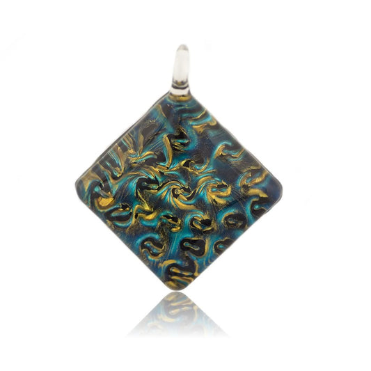 A beautiful hand-made lampwork glass pendant individually painted. Comes with a leather suede cord necklace.