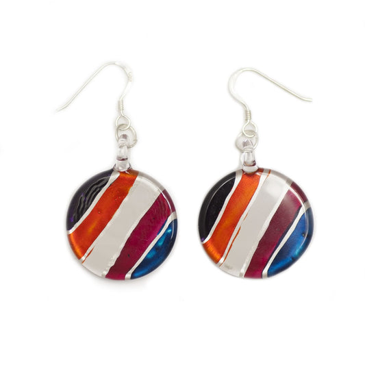 A beautiful hand-made lampwork glass earring individually painted. With sterling sliver hooks.