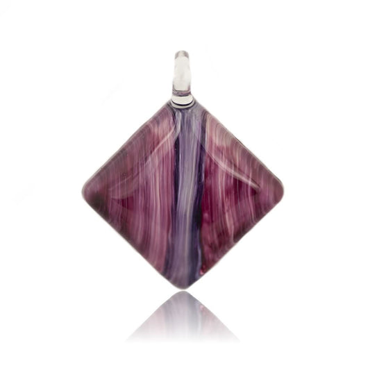 A beautiful hand-made lampwork glass pendant individually painted. Comes with a leather suede cord necklace.