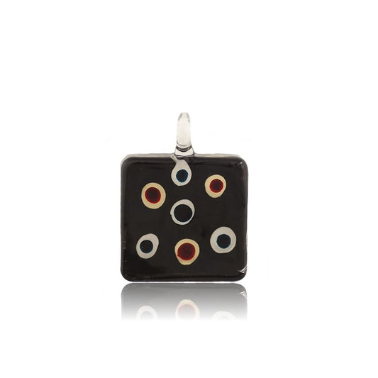 A beautiful hand-made lampwork glass pendant individually painted. Comes with a leather suede cord necklace.