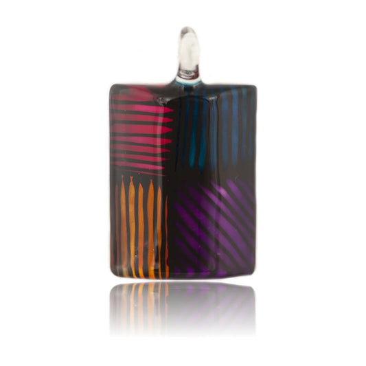 A beautiful hand-made lampwork glass pendant individually painted. Comes with a leather suede cord necklace.