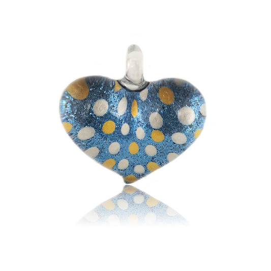 A beautiful hand-made lampwork glass pendant individually painted. Comes with a leather suede cord necklace.