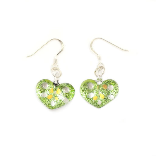 A beautiful hand-made lampwork glass earring individually painted. With sterling sliver hooks.