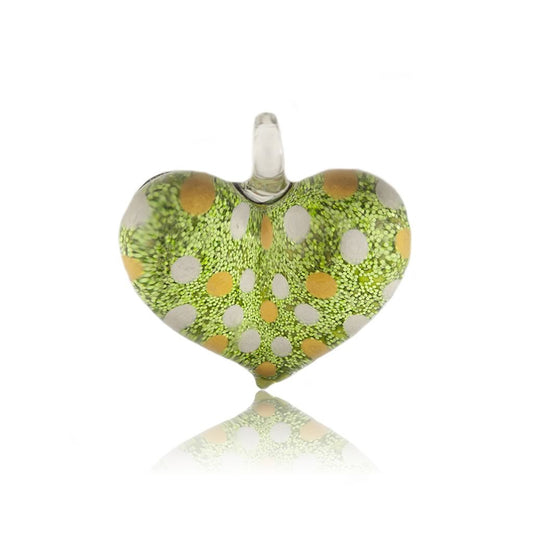 A beautiful hand-made lampwork glass pendant individually painted. Comes with a leather suede cord necklace.