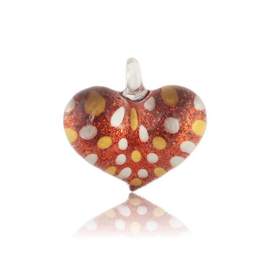 A beautiful hand-made lampwork glass pendant individually painted. Comes with a leather suede cord necklace.