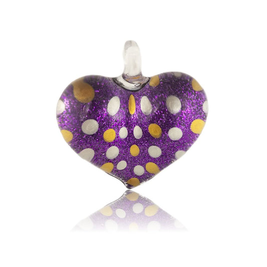 A beautiful hand-made lampwork glass pendant individually painted. Comes with a leather suede cord necklace.