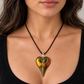SWN574 Multi Coloured Glass Heart Pendant Necklace
