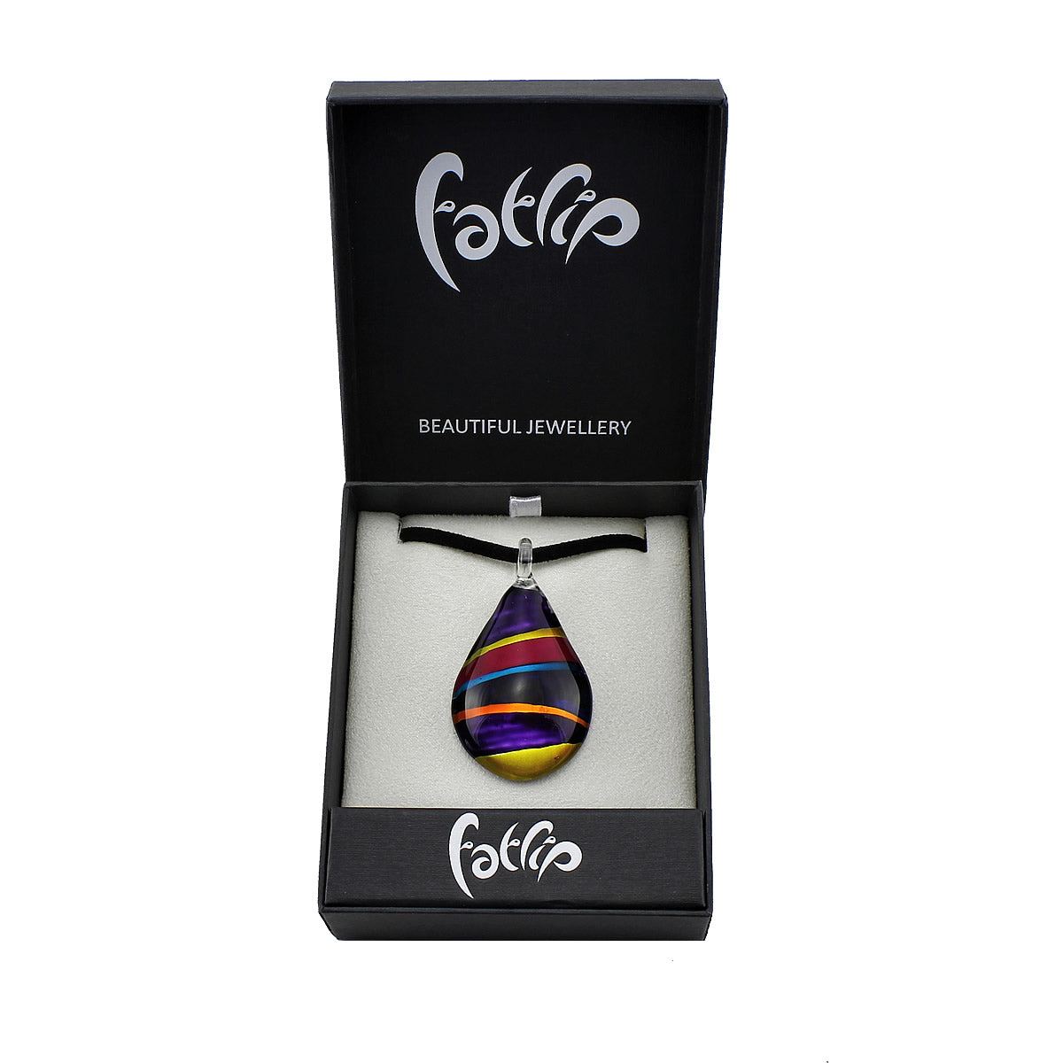 SWN501 - Multi-colour Glass Teardrop Pendant Necklace