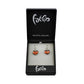 SWE516 - Orange Glass Heart Sparkle Spot Drop Earring