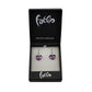 SWE517 - Purple Glass Heart Sparkle Spot Drop Earring