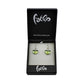 SWE518 - Green Glass Heart Sparkle Spot Drop Earring