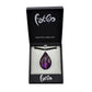 SWN558 - Purple Glass Teardrop Gold Fleck Pendant Necklace