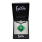 SWN564 - Green Glass Diamond Pendant Necklace