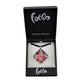 SWN566 - Red Glass Diamond Pendant Necklace