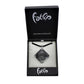 SWN567 - Black Glass Diamond Swirl Pendant Necklace
