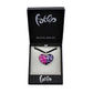 SWN569 - Pink Purple Glass Two-tone Heart Pendant Necklace