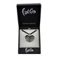 SWN570 - Black Striped Glass Heart Pendant Necklace