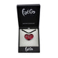 SWN571 - Red Glass Heart Silver Fleck Pendant Necklace