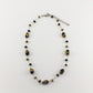 SWN0029BK - ALICE - Black/Gold Glass Crystal Necklace